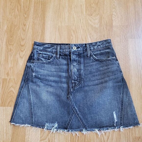 GRLFRND Eva A-Frame Gusset Denim Skirt Size 25 - Picture 3 of 14